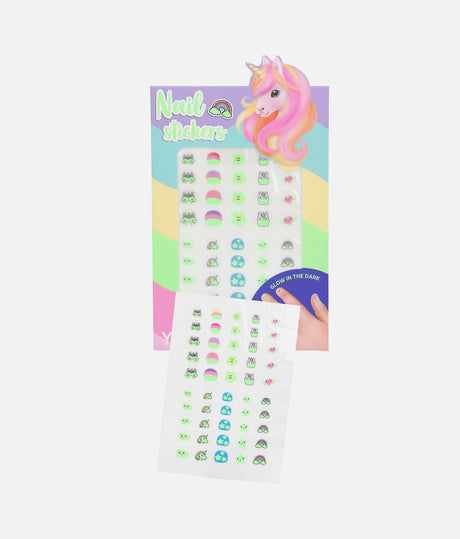 Ylvi Nail Sticker Glow In The Dark, Unicorn Nail Stickers for Kids - 0013072