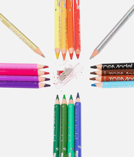 TOPModel Colouring Pencil Set, 18 Colours & Sharpener - 0012215
