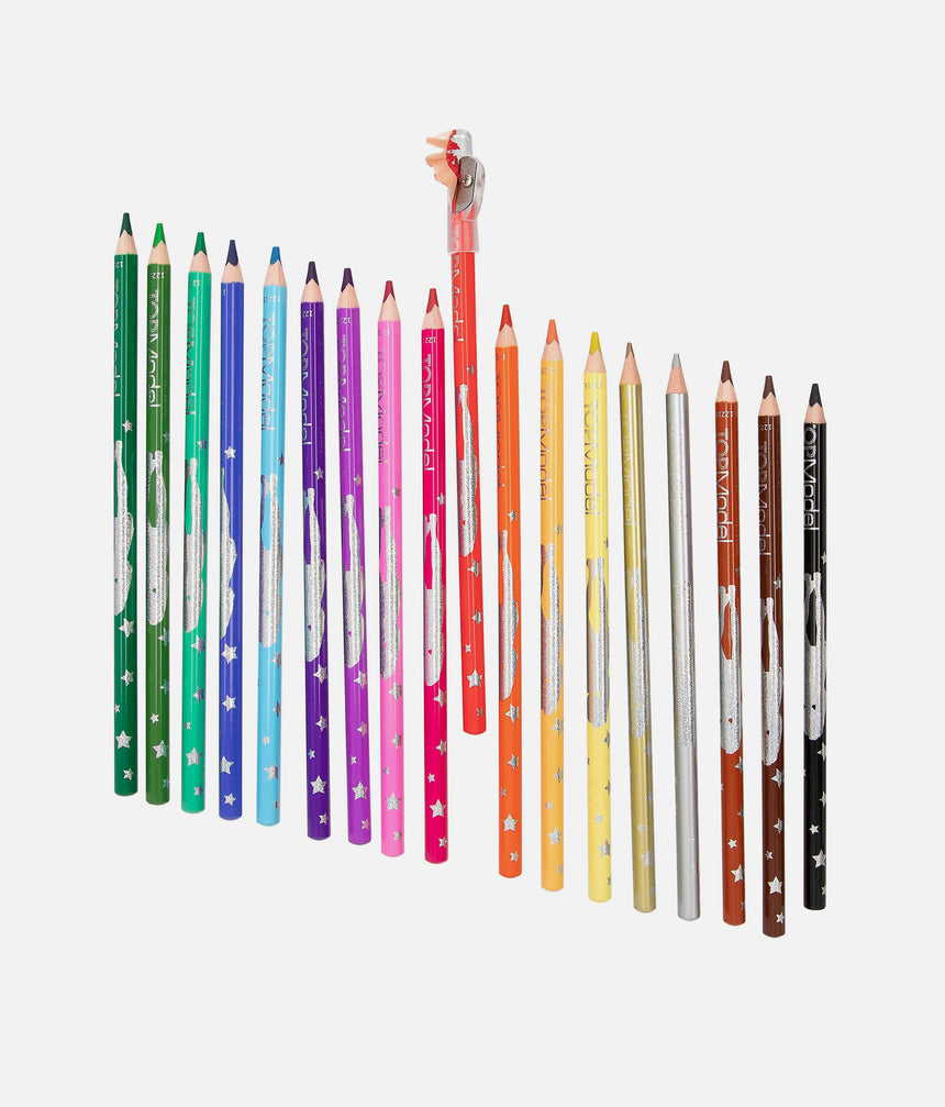 TOPModel Colouring Pencil Set, 18 Colours & Sharpener - 0012215