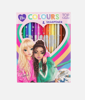 TOPModel Colouring Pencil Set, 18 Colours & Sharpener - 0012215
