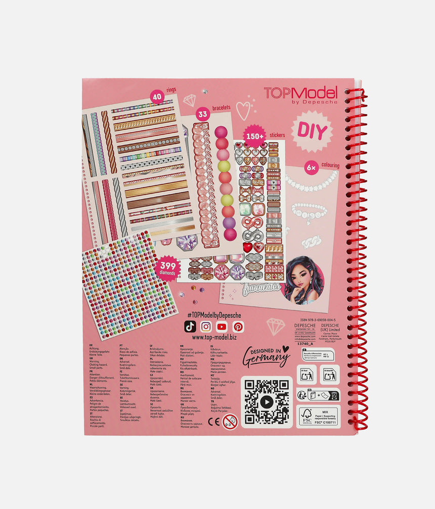 TOPModel Jewellery Colouring Book, BLING BLING Craft Kit - 0013740