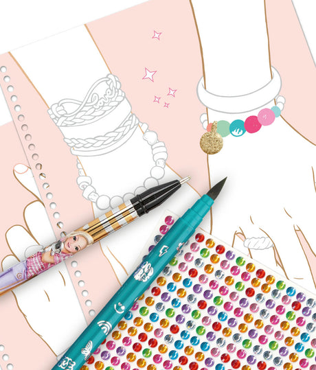 TOPModel Jewellery Colouring Book, BLING BLING Craft Kit - 0013740