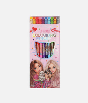 TOPModel Colouring Pencil Set, 10 Colours with Erasers - 0013796