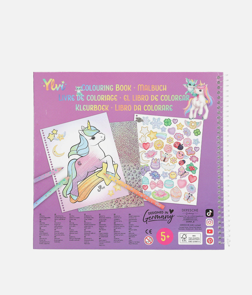 Ylvi Dragon Colouring Book, Fantasy Activity Set for Kids - 0013797