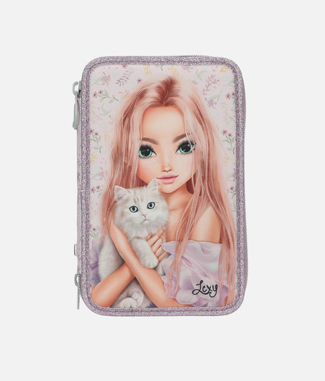 TOPModel Triple Pencil Case BLOOMING KITTY with Stationery - 0013958