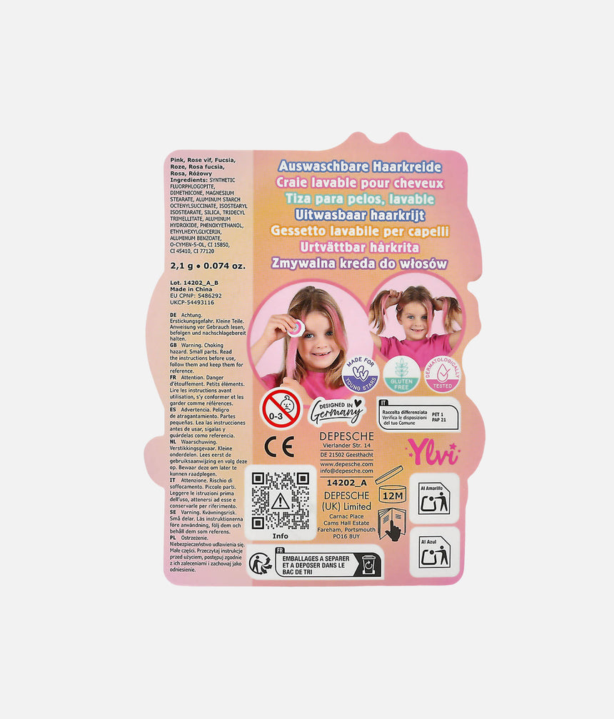 Ylvi Washable Hair Chalk for Kids, Temporary Hair Colour - 0014202