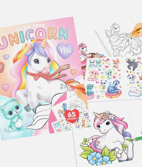 Ylvi Create Your Unicorn Colouring Book with 65 Stickers - 0014209