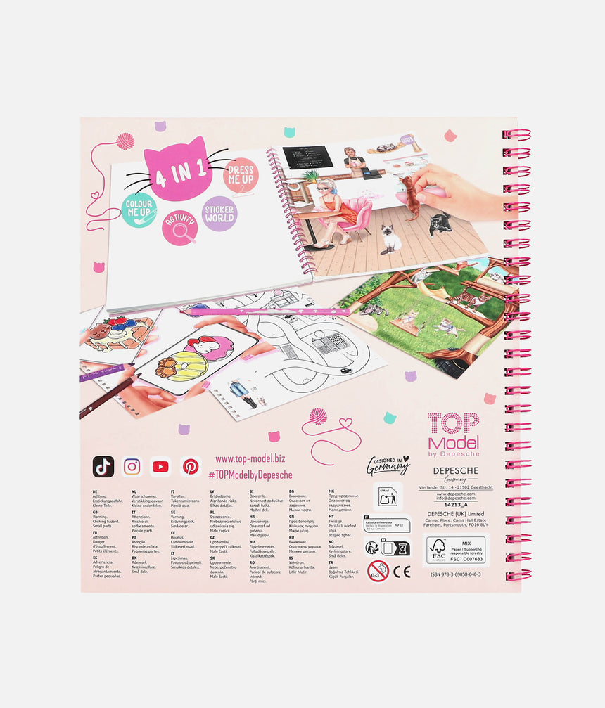 TOPModel Kitty Creative Activity Book with Stickers, 92 Pages - 0014213