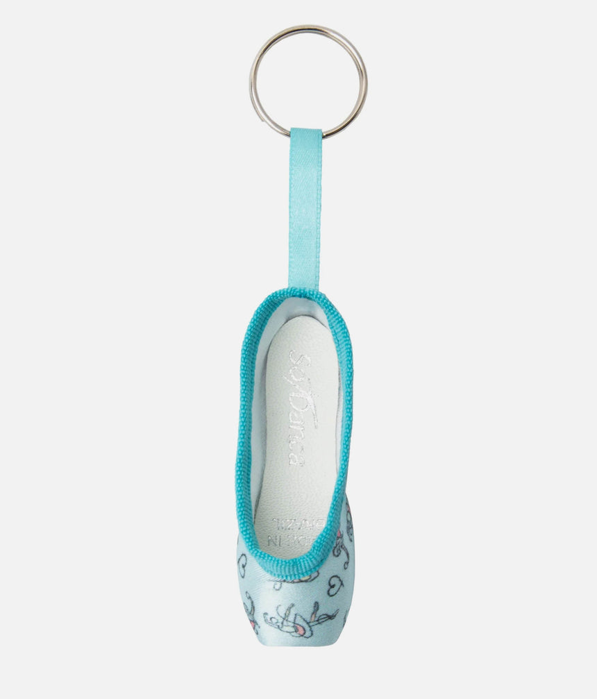 Printed Satin Pointe Shoe Keyring, Perfect Ballet Gift - 016