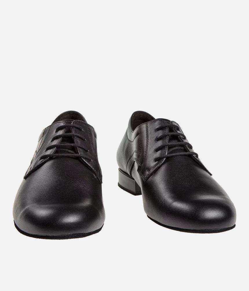 Mens Dance Shoes, Classic Black Leather Derby Style Ballroom Shoes - 085