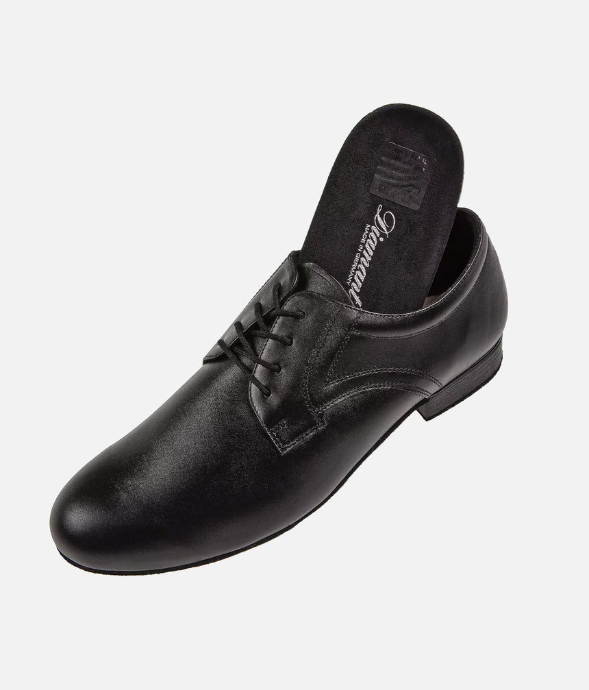 Mens Dance Shoes, Classic Black Leather Derby Style Ballroom Shoes - 085