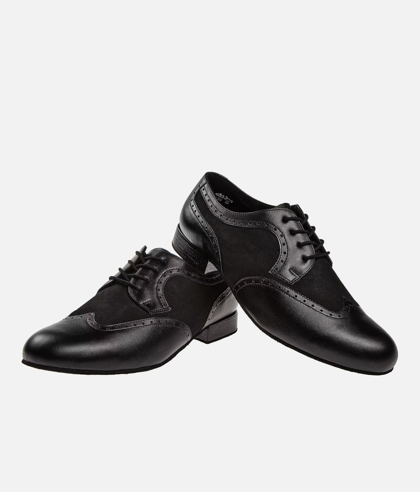 Mens Dance Shoes, Derby Brogue Style Ballroom Shoes for Wide Feet - 089