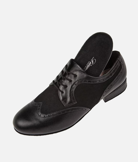 Mens Dance Shoes, Derby Brogue Style Ballroom Shoes for Wide Feet - 089