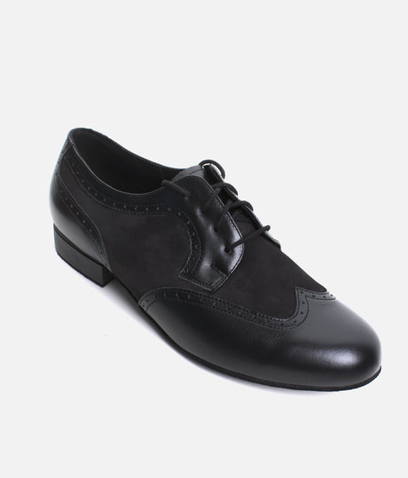 Mens Dance Shoes, Derby Brogue Style Ballroom Shoes for Wide Feet - 089