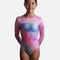 Girls UNICORN DISCO LIGHTWAVE Gymnastics Leotard, Long Sleeve - 12305C