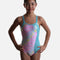 Girls Surfrider Gymnastics Leotard with Adjustable Straps, Shiny Aqua - 12441C