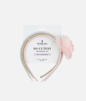 SO CUTESEY HEADBAND SET for Dancers, Rose, Pearl & Glitter 3-Piece Pack - BH1732
