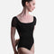 Olivia Floral Cap Sleeve Leotard, Elegant Embroidered Dancewear - L20001