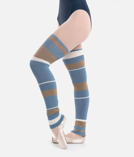 Long Striped Bamboo Legwarmers, Professional Ballet Warm-Up - 2038