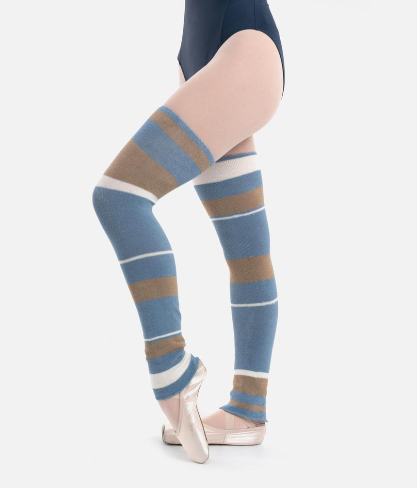 Long Striped Bamboo Legwarmers, Professional Ballet Warm-Up - 2038