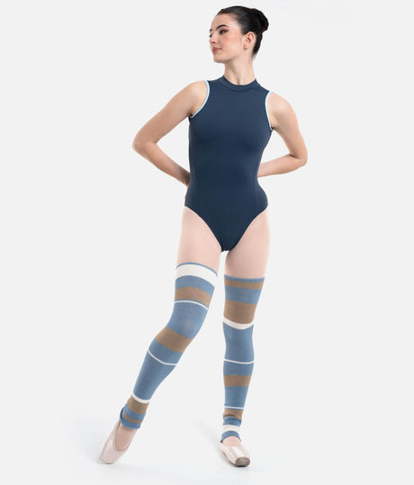 Long Striped Bamboo Legwarmers, Professional Ballet Warm-Up - 2038