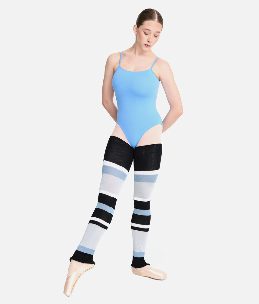 HEATHER Long Striped Legwarmers, Soft Bamboo Ballet Warm-Up - 2048