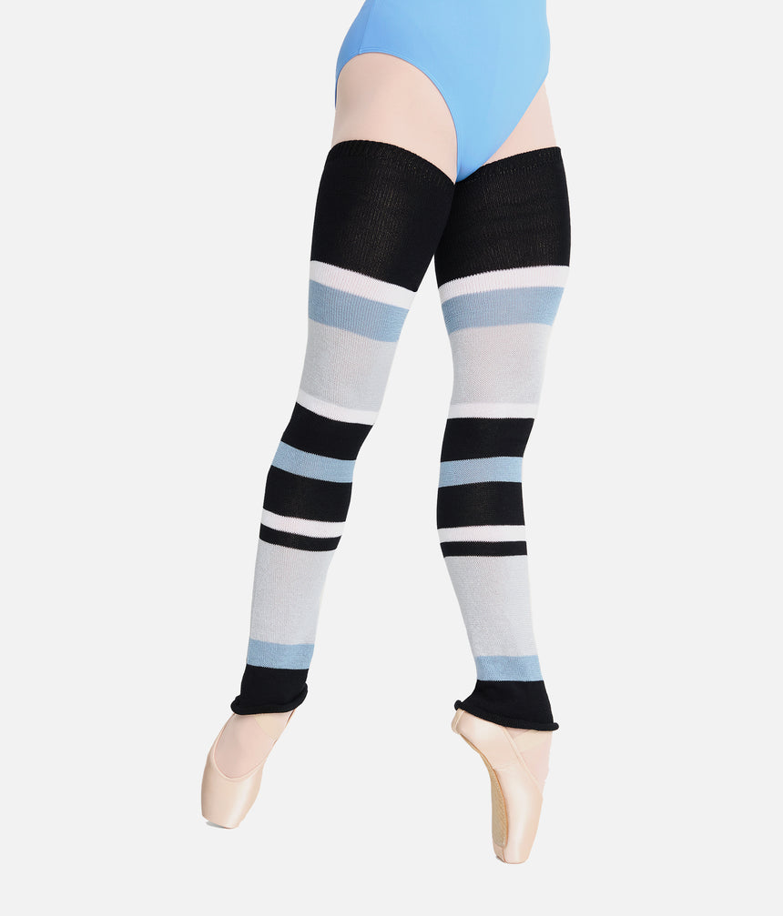 HEATHER Long Striped Legwarmers, Soft Bamboo Ballet Warm-Up - 2048