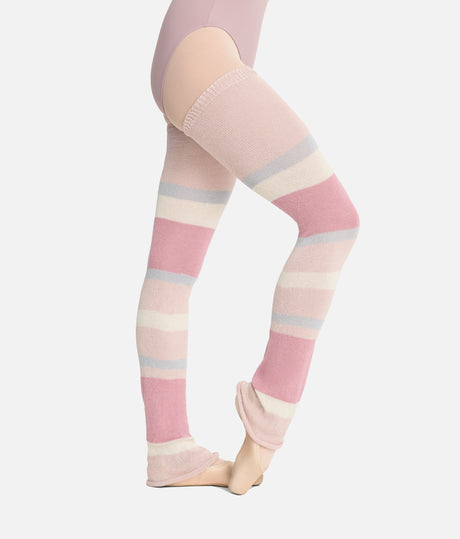 HEATHER Long Striped Legwarmers, Soft Bamboo Ballet Warm-Up - 2048