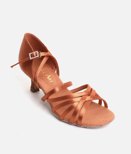 DanceArt Ladies Latin Competition Dance Shoes, Satin Dance Heels 5cm - 217