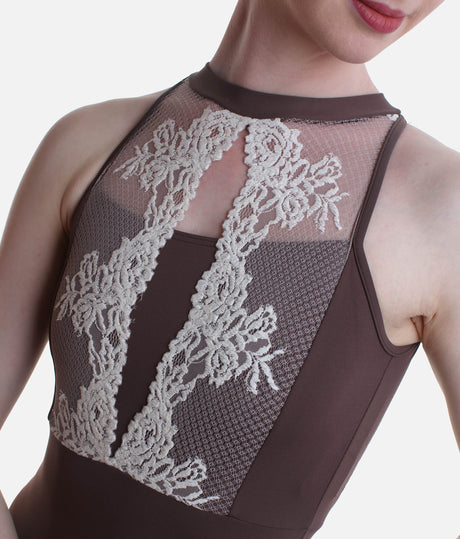 Francesca Sleeveless Dance Leotard with Lace Front and Open Back - 31705