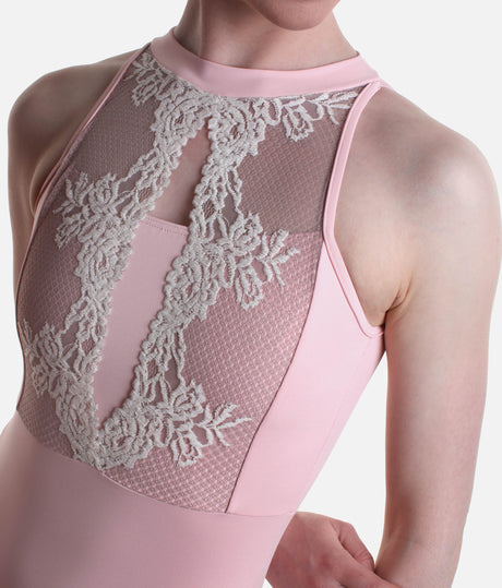 Francesca Sleeveless Dance Leotard with Lace Front and Open Back - 31705