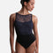 HEAVEN Sleeveless Leotard with Contrast Floral Lace, Elegant Open Back - 31728