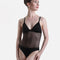 Deep V-Neck Dance Leotard, Mesh Inserts - 3763