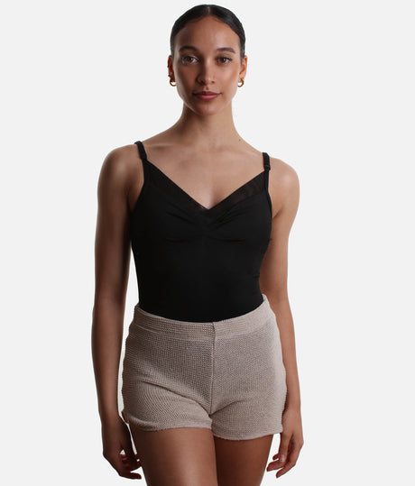 Your Go-To Ballet Warm-Up Shorts, HENRIETTE High-Waisted Knit - 5576