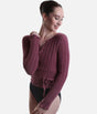  Cropped Wrap Crossover, Ultra Soft Knit Warm-Up Top - 6647