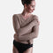 Cropped Wrap Crossover, Ultra Soft Knit Warm-Up Top - 6647