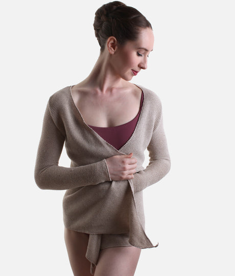 HELGA Knitted Ballet Warmup Top, Classic Crossover Dance Wrap - 6673