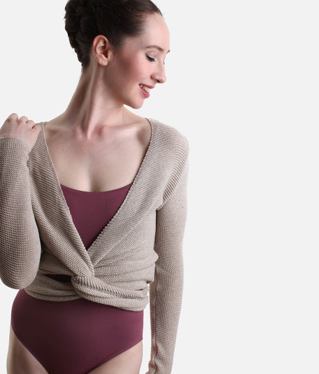 HELGA Knitted Ballet Warmup Top, Classic Crossover Dance Wrap - 6673