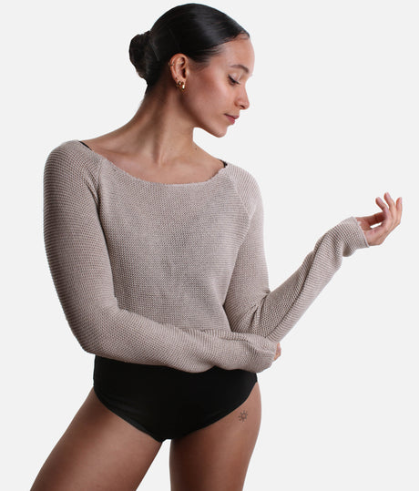 HUMAIRA Raglan Sleeve Cropped Dance Sweater, Ballet Warmup Layer - 6674