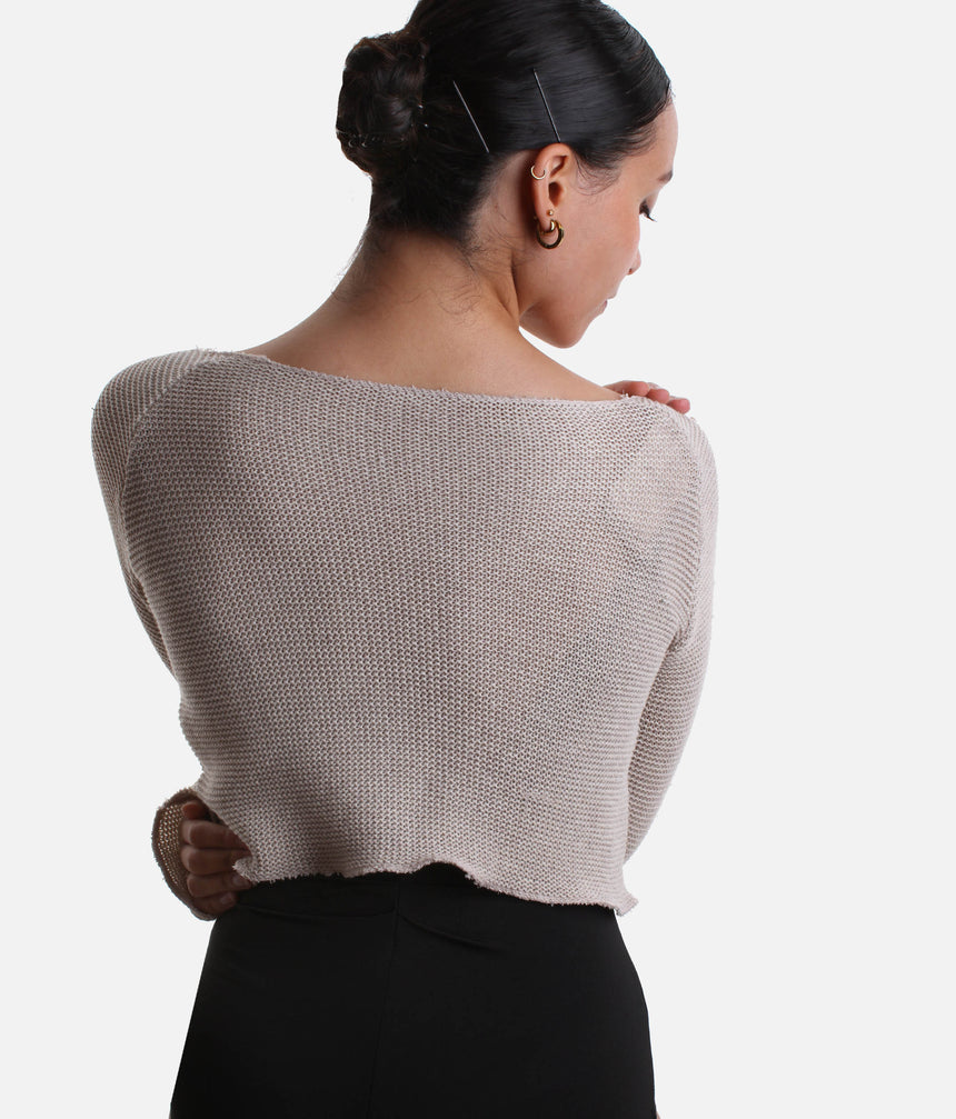 HUMAIRA Raglan Sleeve Cropped Dance Sweater, Ballet Warmup Layer - 6674