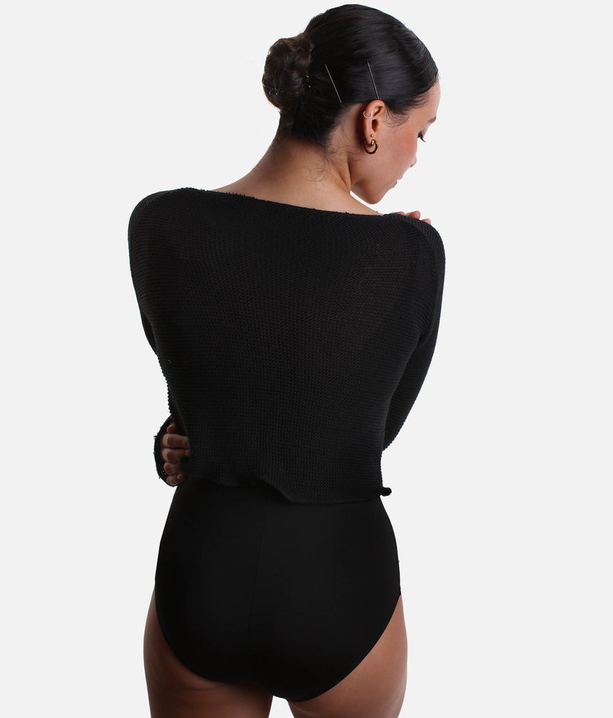 HUMAIRA Raglan Sleeve Cropped Dance Sweater, Ballet Warmup Layer - 6674