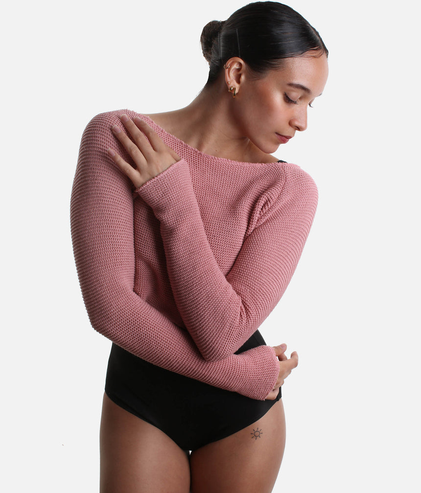 HUMAIRA Raglan Sleeve Cropped Dance Sweater, Ballet Warmup Layer - 6674