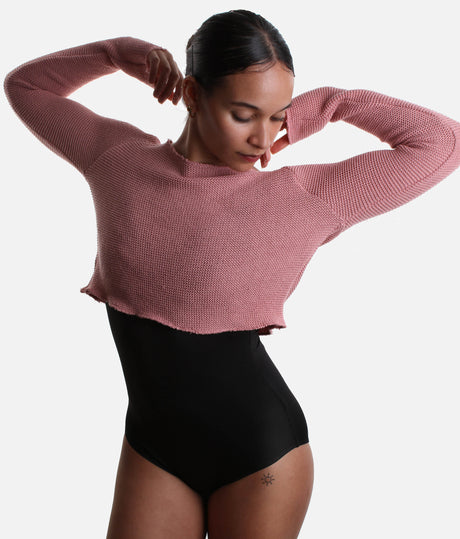 HUMAIRA Raglan Sleeve Cropped Dance Sweater, Ballet Warmup Layer - 6674