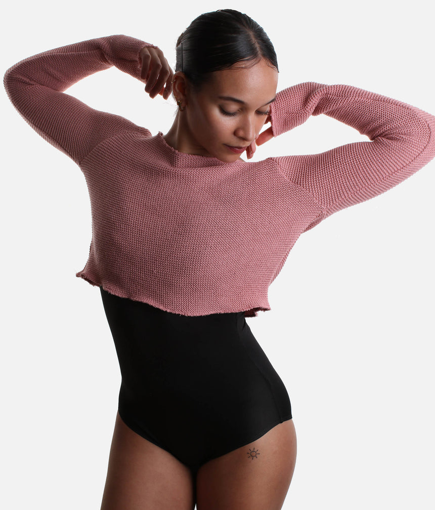 HUMAIRA Raglan Sleeve Cropped Dance Sweater, Ballet Warmup Layer - 6674