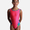 Girls Multi-colour Gymnastics Leotard with Rainbow Trim + Scrunchie - 7867