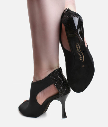 Glitter Heel Ballroom Latin Shoes, Flexible Neoprene Upper & 70mm Heel - PD810