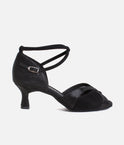Flared Heel Dance Sandal, Adjustable Strap & Suede Sole