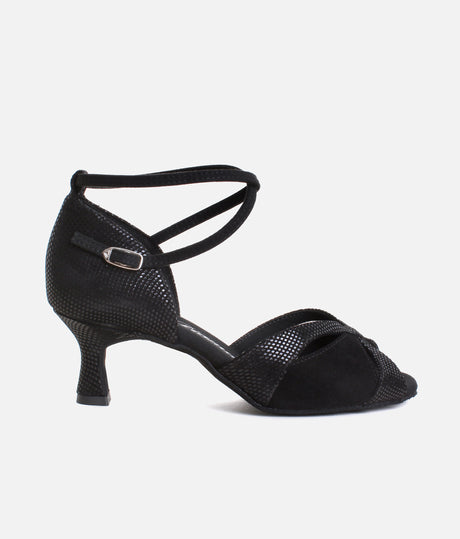 Flared Heel Dance Sandal, Adjustable Strap & Suede Sole