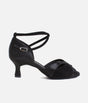 Flared Heel Dance Sandal, Adjustable Strap & Suede Sole