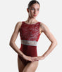 IRIS GL Bordeaux • Lace Overlay Ballet Leotard with Teardrop Back